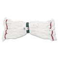 Rubbermaid Web Foot Shrinkless Looped-End Wet Mop Head, Cotton/Synthetic, Medium, White