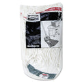 Rubbermaid Web Foot Shrinkless Looped-End Wet Mop Head, Cotton/Synthetic, Medium, White