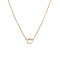 14k Rose Gold 17 inch Necklace with Round White Topaz by Bids.com