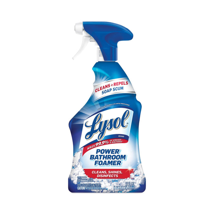 LYSOL Disinfectant Power Bathroom Foamer, Liquid, Atlantic Fresh, 22 oz Trigger Spray Bottle, 6/Carton
