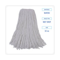 Boardwalk Mop Head, Premium Standard Head, Rayon Fiber, 32oz, White, 12/Carton