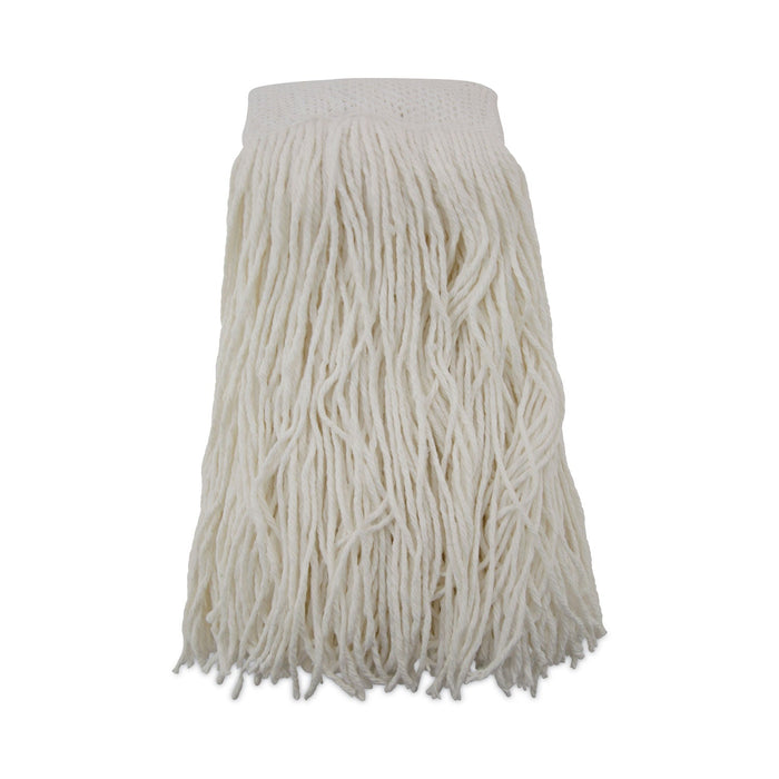 Boardwalk Mop Head, Premium Saddleback Head, Rayon Fiber, 24-Oz., White, 12/Carton