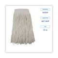 Boardwalk Mop Head, Premium Saddleback Head, Rayon Fiber, 24-Oz., White, 12/Carton