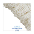 Boardwalk Mop Head, Premium Saddleback Head, Rayon Fiber, 24-Oz., White, 12/Carton