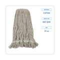 Boardwalk Pro Loop Web/Tailband Wet Mop Head, Cotton, 24oz, White, 12/Carton