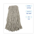 Boardwalk Cut-End Wet Mop Head, Cotton, No. 32, White, 12/Carton