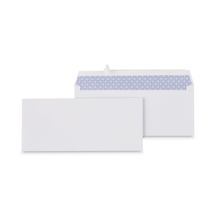 Universal Peel Seal Strip Security Tint Business Envelope, #10, Square Flap, Self-Adhesive Closure, 4.13 x 9.5, White, 100/Box