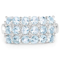 2.29 Carat Genuine Blue Topaz & White Topaz .925 Sterling Silver Ring by Bids.com