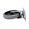 Rubbermaid Replacement Bayonet-Stem Swivel Casters, Swivel Mount Plate, 5" Soft Rubber Wheel, Black
