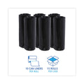 Boardwalk Low-Density Waste Can Liners, 16 gal, 1 mil, 24 x 32, Black, 10 Bags/Roll, 15 Rolls/Carton