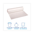 Boardwalk High Density Industrial Can Liners Coreless Rolls, 33 gal, 16 microns, 33 x 40, Natural, 10 Rolls of 25 Bags