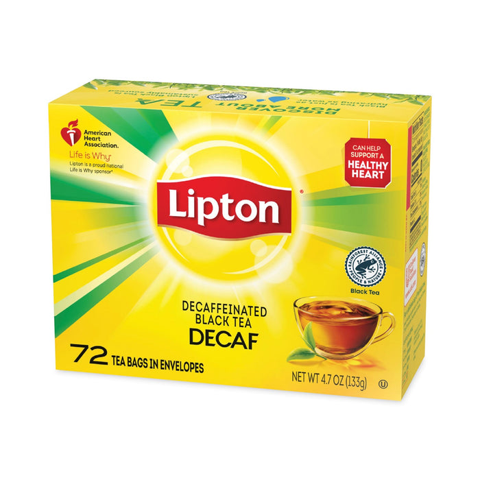 Lipton Tea Bags, Decaffeinated, 72/Box