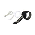 VELCRO Portable Cord Ties, (4) 3" x 0.25"/ (4) 5" x 0.38"/ (4) 7" x 0.5", Black/Gray/White, 12/Pack