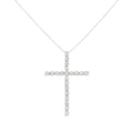 .925 Sterling Silver 4.0 Cttw Diamond 2-1/4" Cross Pendant with Box Chain Necklace (I-J Color, I1-I2 Clarity) - 18" by Bids.com