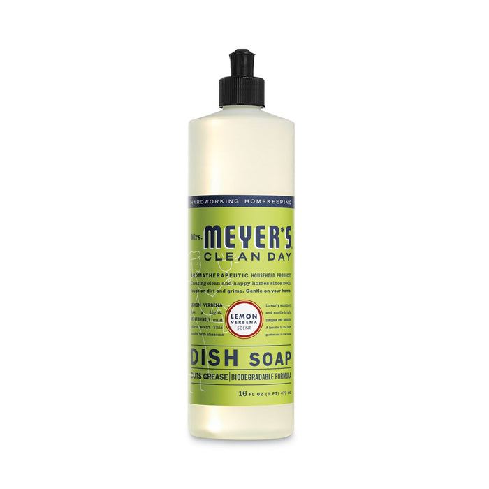 Mrs. Meyer's Dish Soap, Lemon Scent, 16 oz, Bottle, 6/Carton