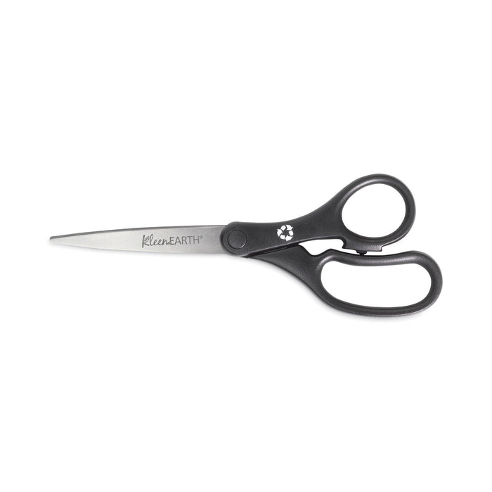 Westcott KleenEarth Basic Plastic Handle Scissors, 8" Long, 3.25" Cut Length, Black Straight Handle