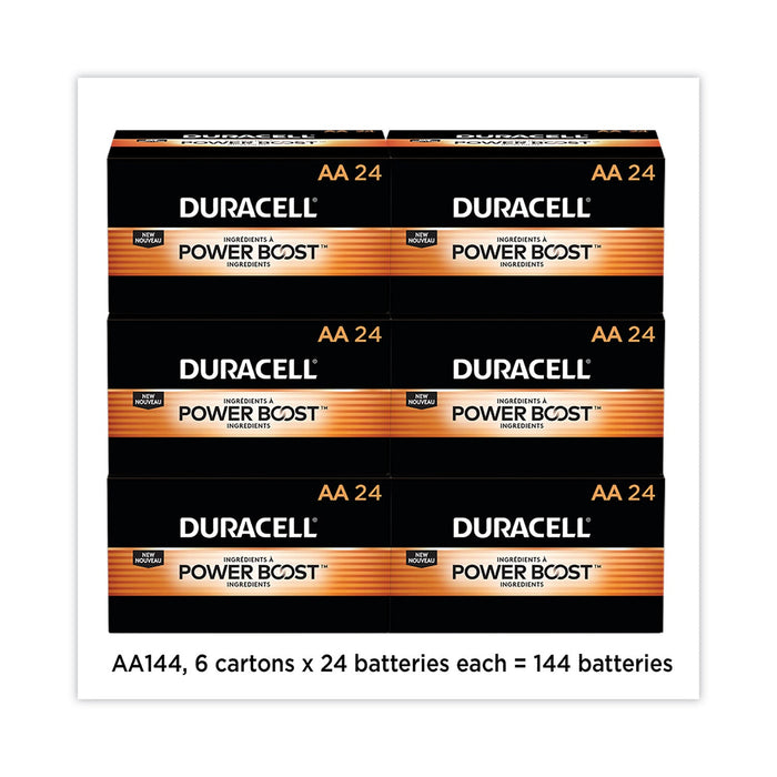 Duracell Power Boost CopperTop Alkaline AA Batteries, 144/Carton