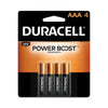 Duracell Power Boost CopperTop Alkaline AAA Batteries, 4/Pack