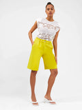 French Connection Emiko Whisper Bermuda Shorts in Warm Olive, Size 4 by Vanessa Jane