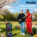 Portable Bluetooth Speaker with Subwoofer Bass, Dual 6.5" LED Woofers and Microphone by DailySale