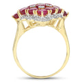 6.49 Carat Glass Filled Ruby and White Topaz .925 Sterling Silver Ring by Bids.com