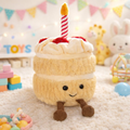 Strawberry Cream Birthday Cake Plush | Aesthetic Keepsake & Pretend Play Toy by ozznekshoes