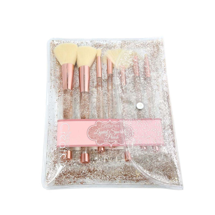 BEAUTY CREATIONS Liquid Peach Sparkle 7 Pc Brush Set by Avera Group