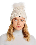 Echo Asiatic Raccoon Fur Pom-Pom Cable-Knit Beanie by Vanessa Jane