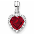 Heart Gemstone and Diamond Halo Pendant by Fine Color Jewels