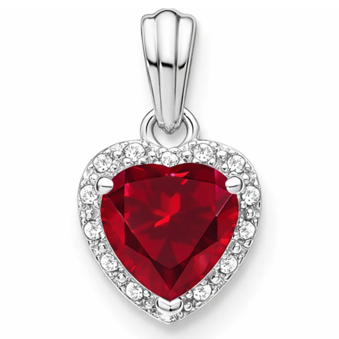 Heart Gemstone and Diamond Halo Pendant by Fine Color Jewels