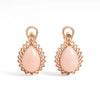 Natural Pink Opal Leverback Silver Earrings