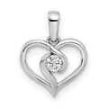 14k Gold Lab Grown Diamond Heart Pendant 1/10 carat by Fine Color Jewels