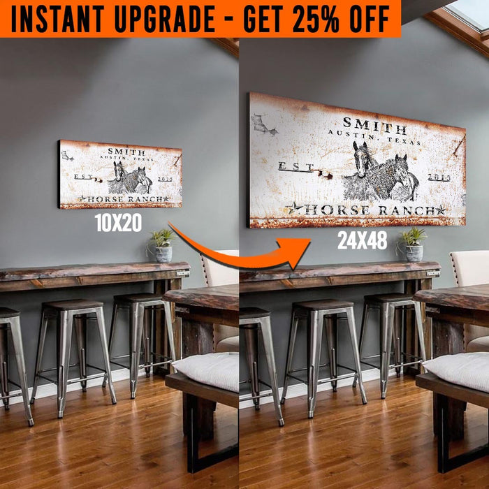 Upgrade Your 'Horse Ranch' (Style 2) Canvas To 24x48 Inches by Tailored Canvases
