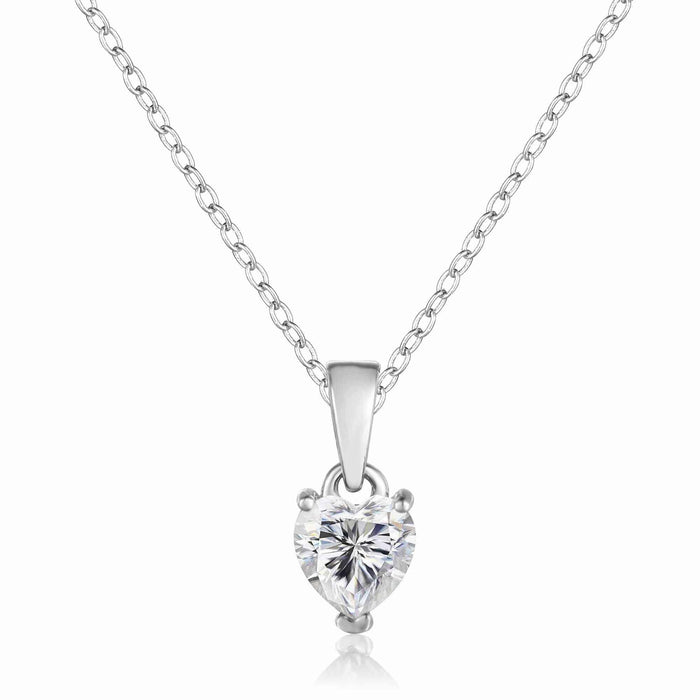 Moissanite Heart Necklace by Fine Color Jewels