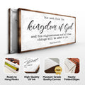 Matthew 6:33 - But Seek the Kingdom of God Faith Sign II by Tailored Canvases