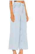 Free People Landry Crop Wide Leg Jeans in Bay Blue by Vanessa Jane