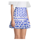Alexis Womens Harley White Applique Polka Dot Fringe Mini Skirt, Size Small by Vanessa Jane