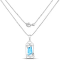 4.57 Carat Genuine Swiss Blue Topaz & White Topaz .925 Sterling Silver Pendant by Bids.com
