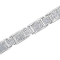 14K White Gold 5.0 Cttw Princess-Cut Diamond Rectangular Alternating Station 7" Tennis Bracelet (G-H Color, SI1-SI2 Clarity) by Bids.com