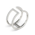 14k White Gold Modern Dual Band Style Diamond Ring (1/2 cttw) by Bids.com