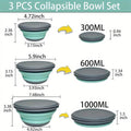 3 Foldable Silicone Camping Bowls with Lids – Blue & Pink by DailySale