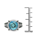 5.43 Carat Genuine Swiss Blue Topaz & Blue Diamond .925 Sterling Silver Ring by Bids.com