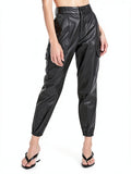 Good American Faux Leather Cargo Jogger Pants, Size 15 by Vanessa Jane