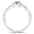 0.54 Carat Genuine Tanzanite and White Zircon .925 Sterling Silver Ring by Bids.com