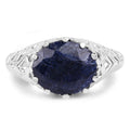 5.94 Carat Dyed Sapphire .925 Sterling Silver Ring by Bids.com