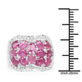 3.04 Carat Genuine Ruby & White Topaz .925 Sterling Silver Ring by Bids.com