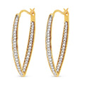 10K Yellow Gold 1/2 Cttw Round-Cut Diamond Modern Hoop Earrings (I-J Color, I2-I3 Clarity) by Bids.com