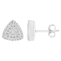 14K White Gold 1/2 cttw Trillion Shaped Diamond Stud Earrings (H-I Clarity, SI2-I1 Color) by Bids.com