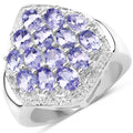 2.41 Carat Genuine Tanzanite and White Topaz .925 Sterling Silver Ring by Bids.com