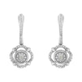 .925 Sterling Silver Miracle-Set Diamond Accent Drop and Dangle Earrings (I-J Color, I3 Clarity) by Bids.com